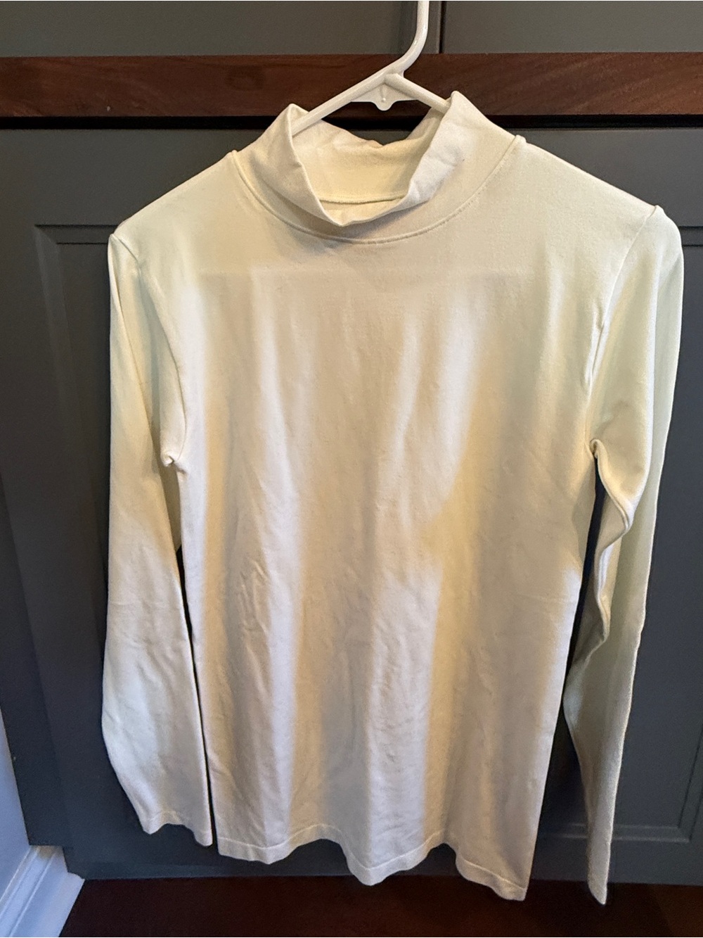 Grace & Lace Perfect Fit Women’s Long-Sleeve Mockneck Shirt in Ivory
